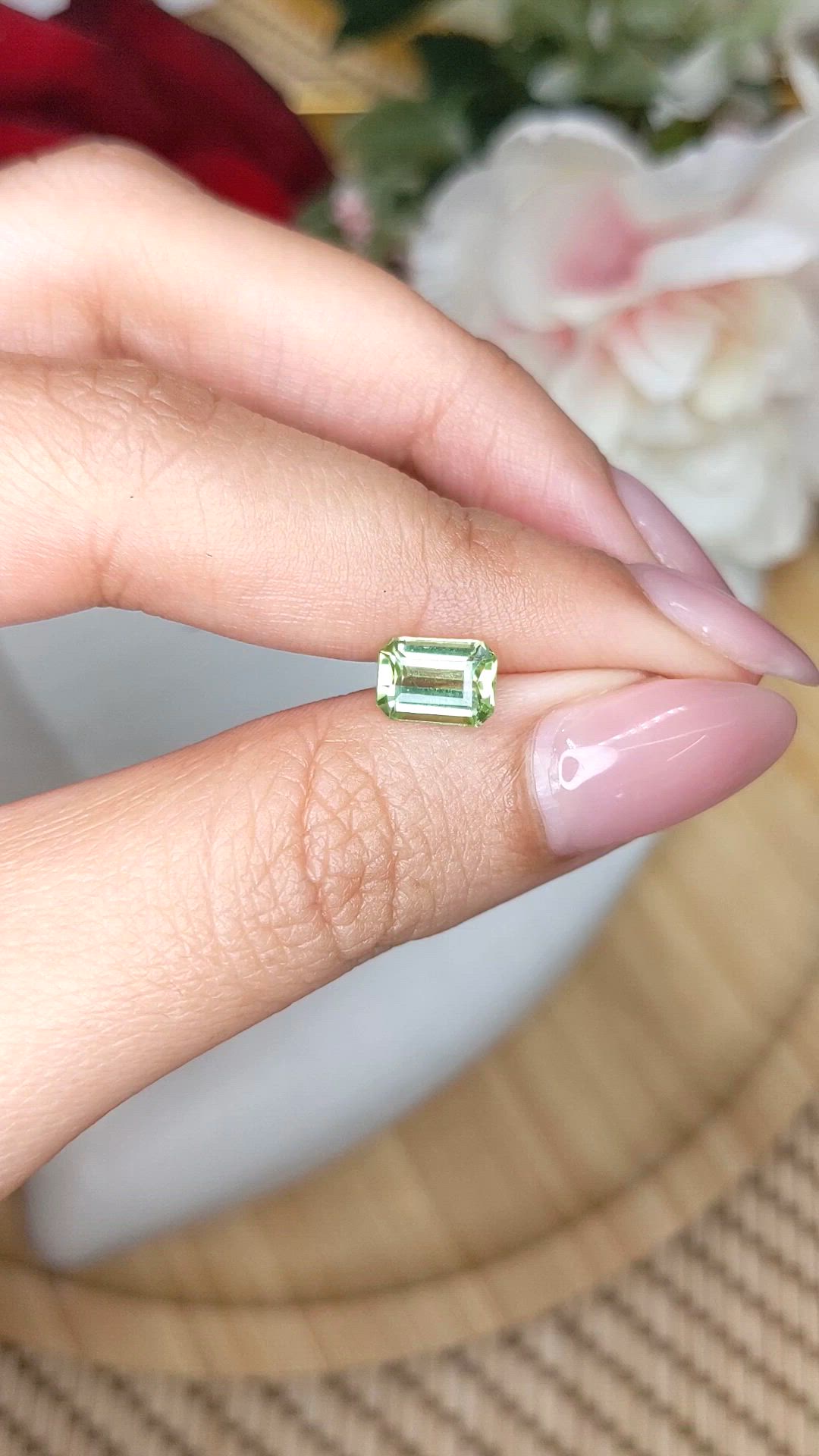 1.28 Ct. Green (Lime Green) Peridot from Pakistan Size Video