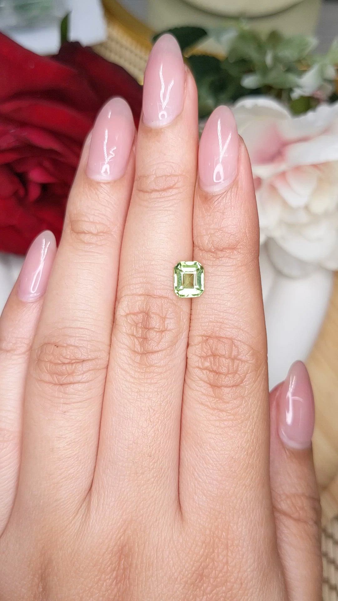 1.16 Ct. Green (Lime Green) Peridot from Pakistan Size Video