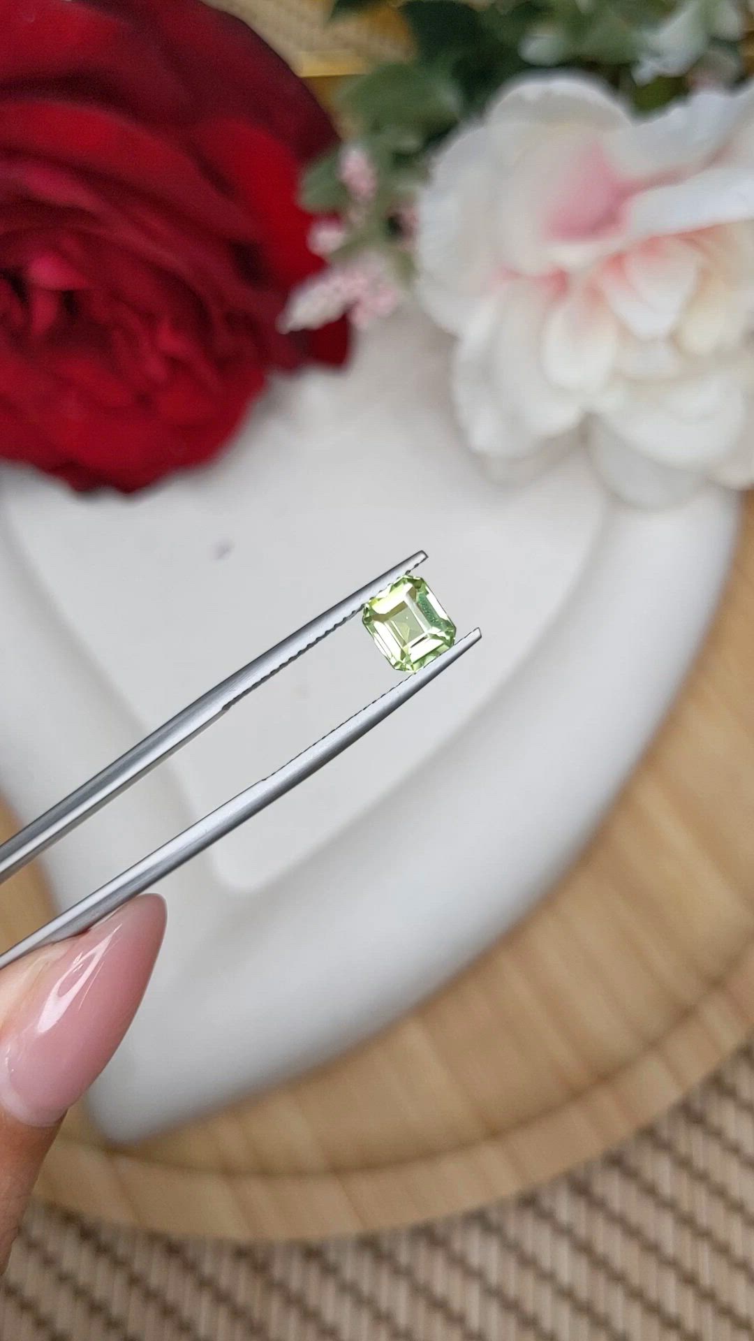 1.16 Ct. Green (Lime Green) Peridot from Pakistan Size Video