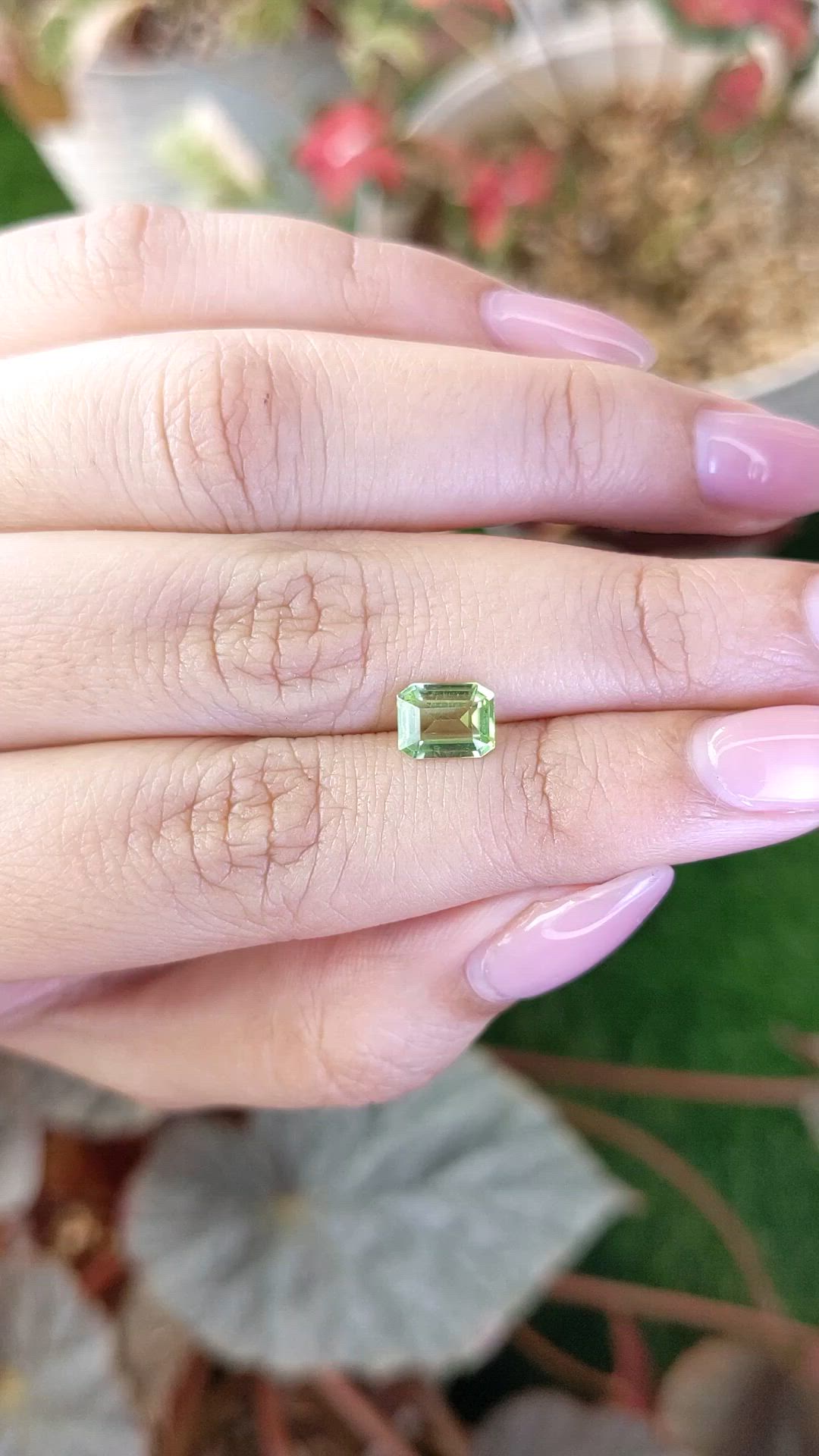 1.07 Ct. Green (Lime Green) Peridot from Pakistan Size Video