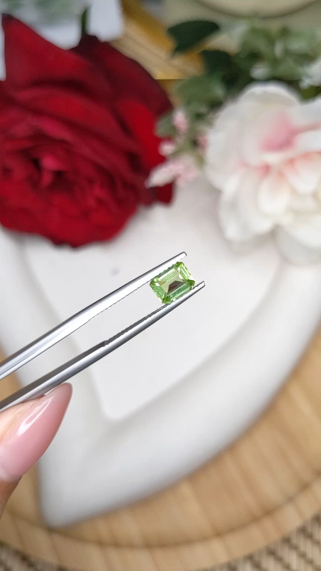 1.08 Ct. Green (Lime Green) Peridot from Pakistan Size Video