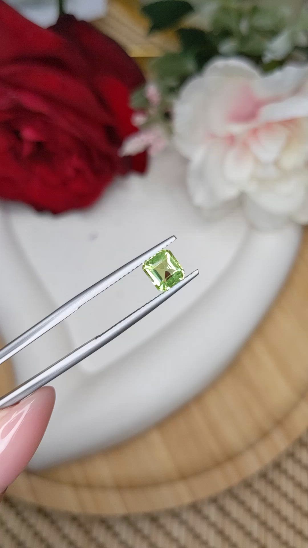 1.07 Ct. Green (Lime Green) Peridot from Pakistan Size Video