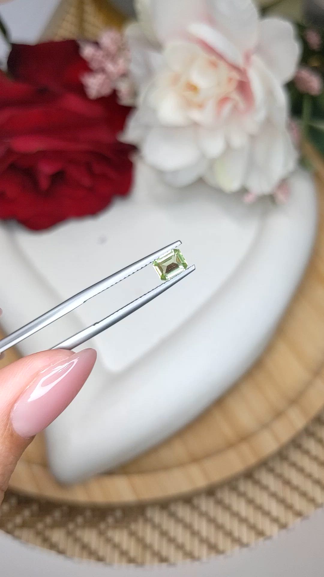 0.51 Ct. Green (Lime Green) Peridot from Pakistan Size Video