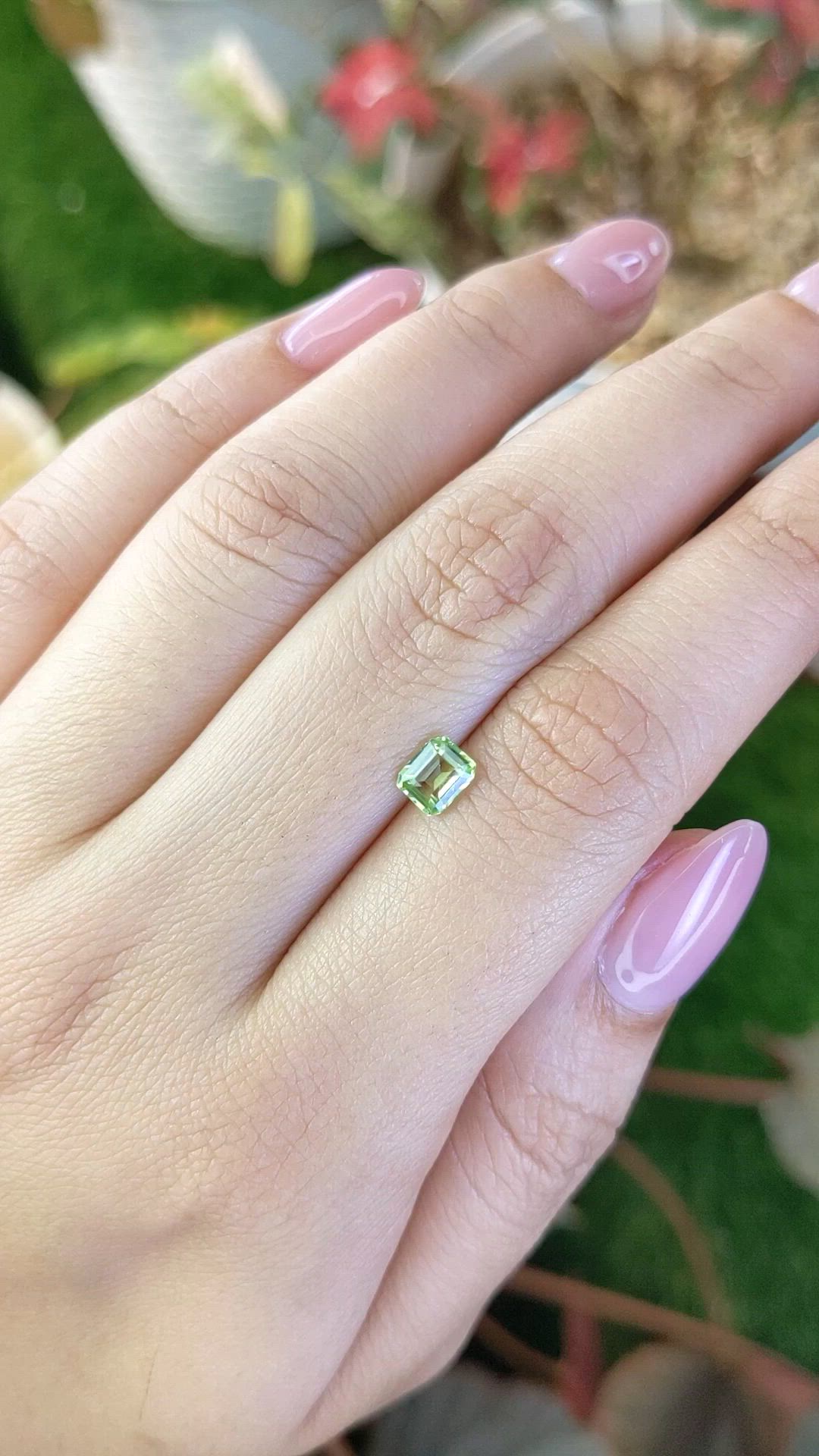 0.57 Ct. Green (Lime Green) Peridot from Pakistan Size Video