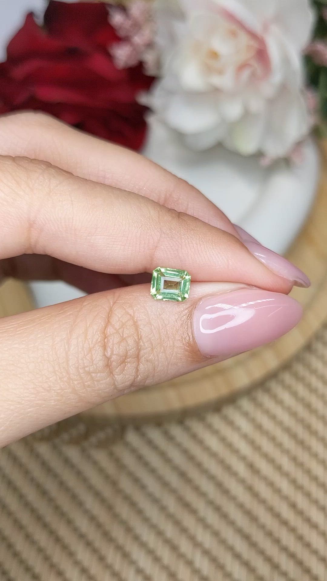 0.82 Ct. Green (Lime Green) Peridot from Pakistan Size Video