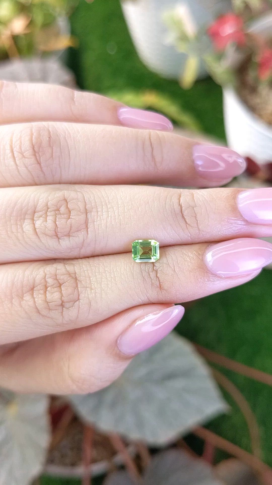 0.69 Ct. Green (Lime Green) Peridot from Pakistan Size Video
