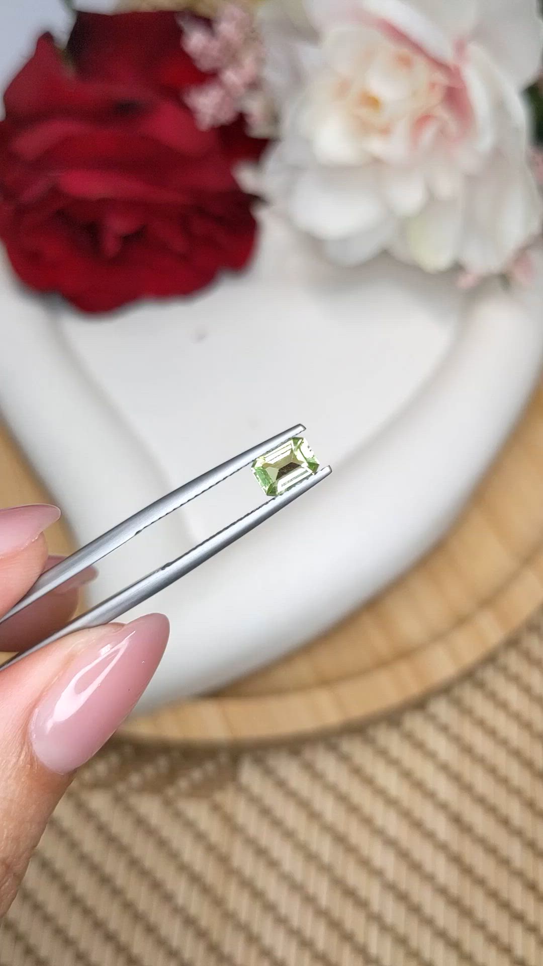 0.67 Ct. Green (Lime Green) Peridot from Pakistan Size Video