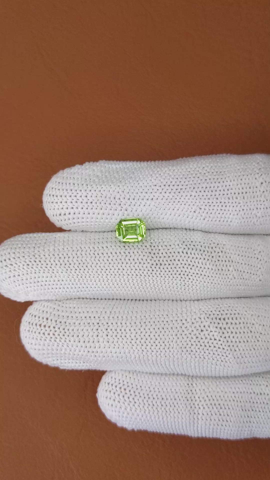 1.16 Ct. Green (Lime Green) Peridot from Pakistan Size Video