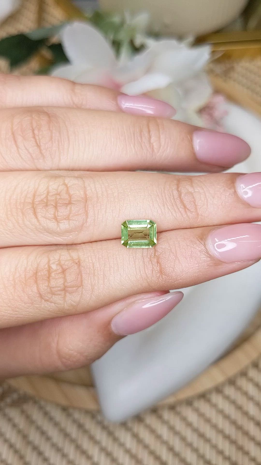 1.18 Ct. Green (Lime Green) Peridot from Pakistan Size Video
