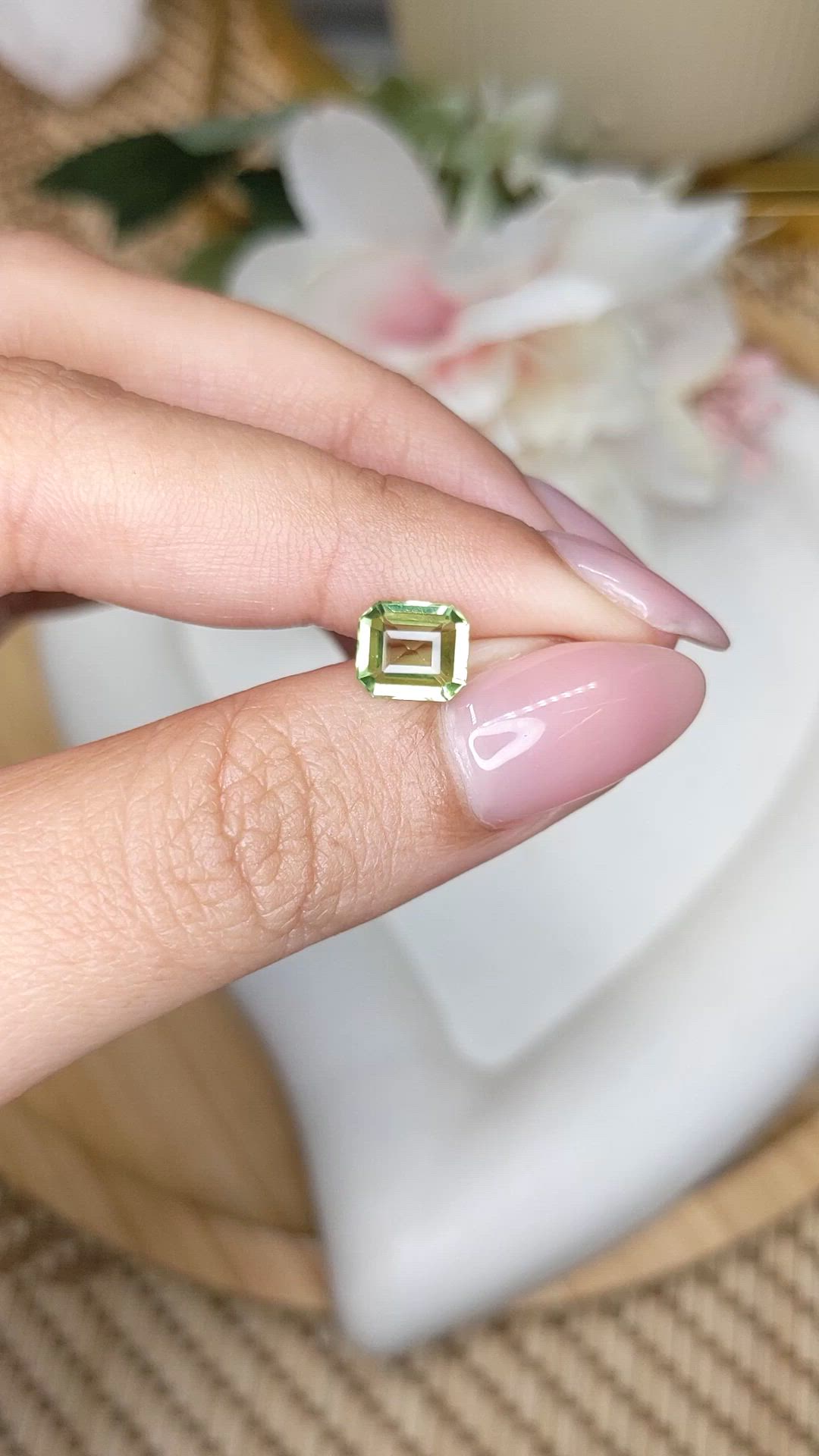 1.19 Ct. Green (Lime Green) Peridot from Pakistan Size Video