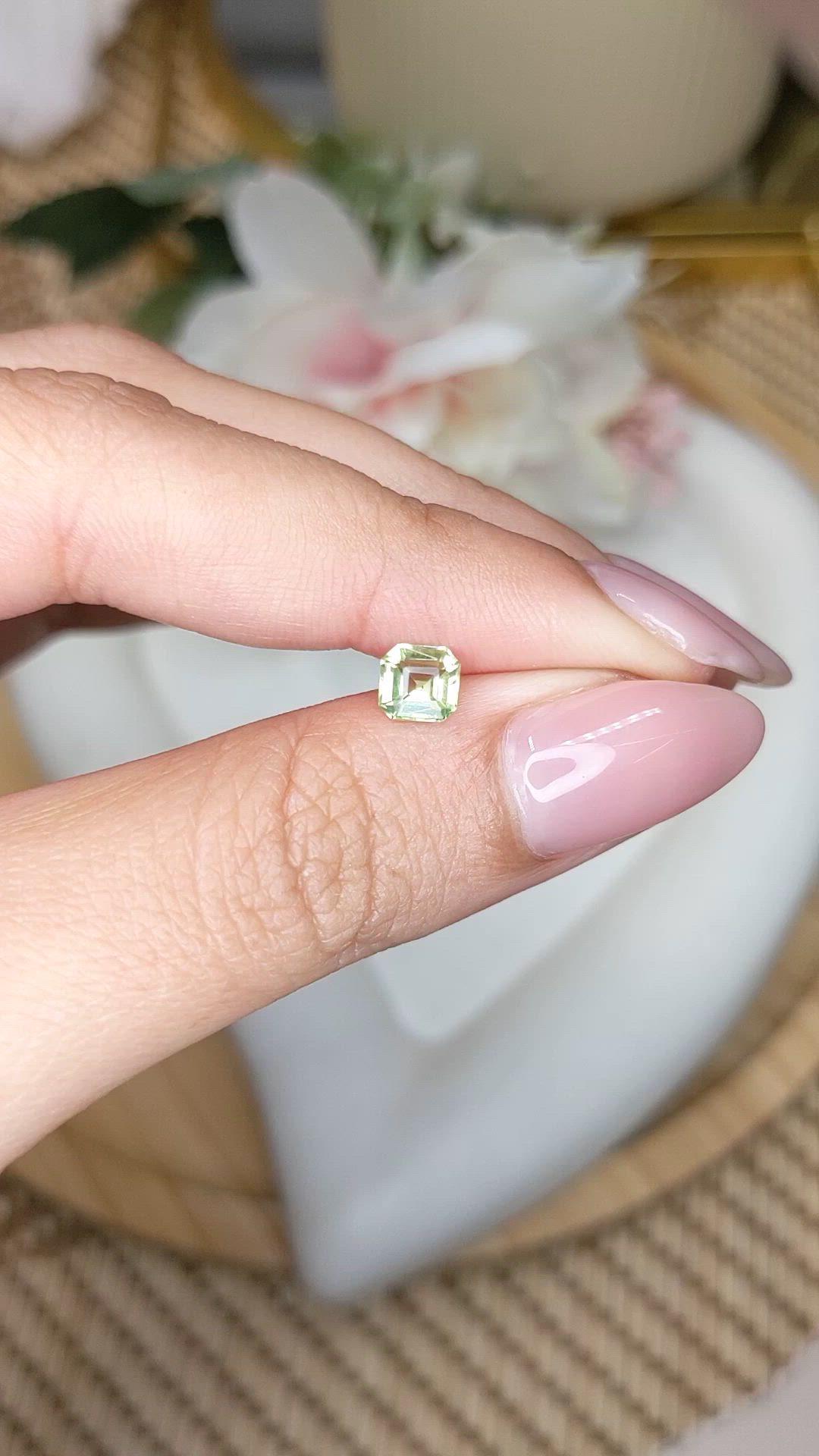 0.58 Ct. Green (Lime Green) Peridot from Pakistan Size Video