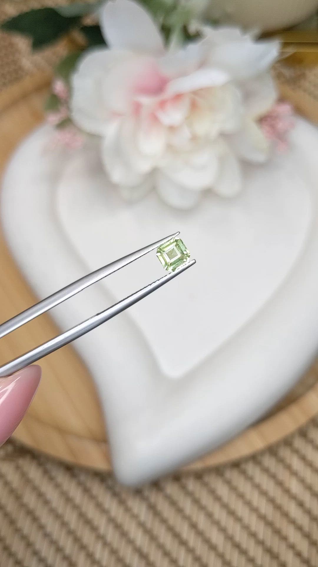 0.58 Ct. Green (Lime Green) Peridot from Pakistan Size Video