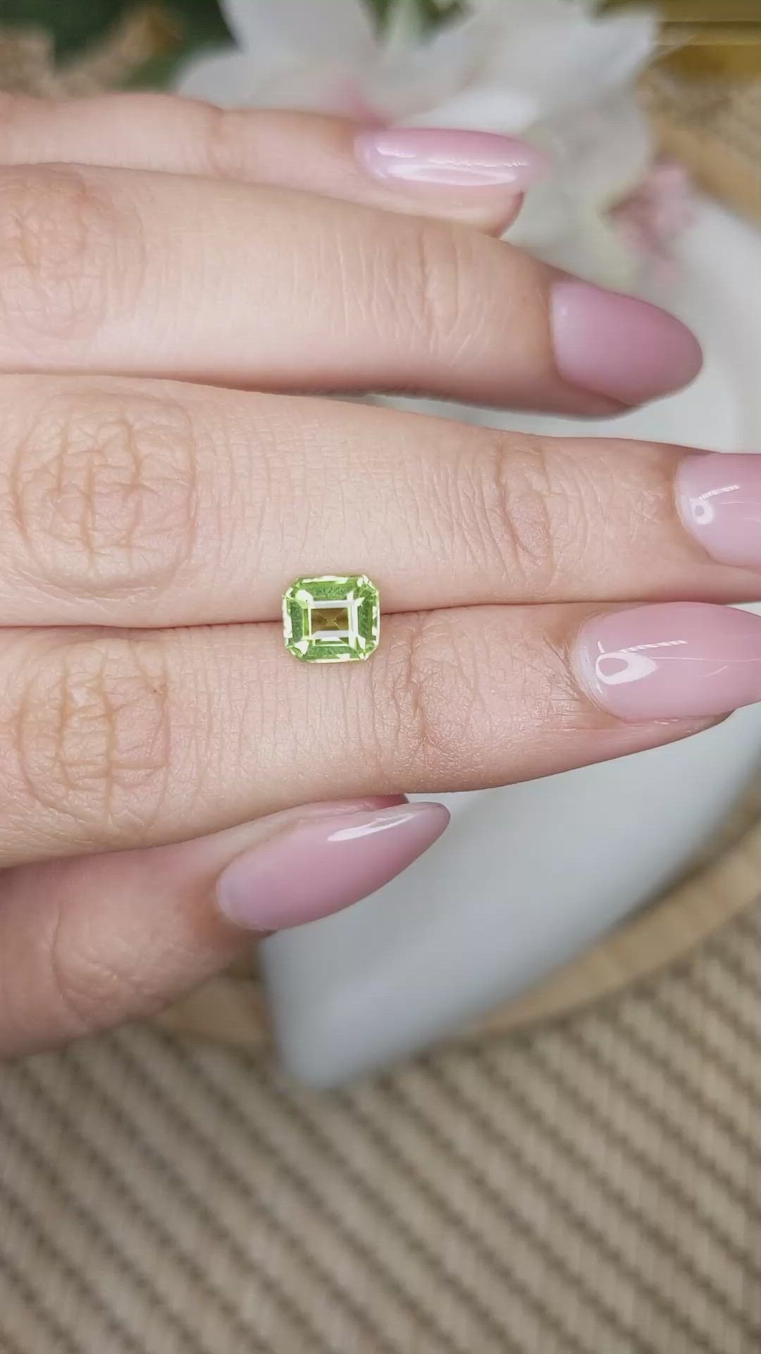 1.07 Ct. Green (Lime Green) Peridot from Pakistan Size Video