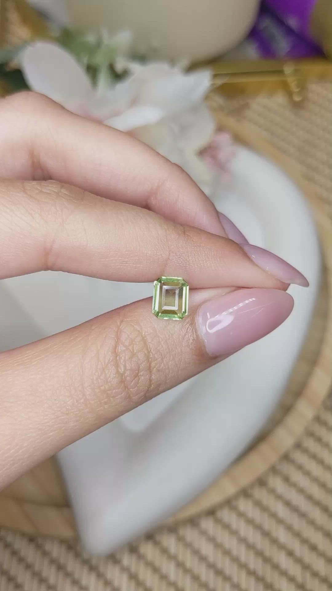 1.07 Ct. Green (Lime Green) Peridot from Pakistan Size Video