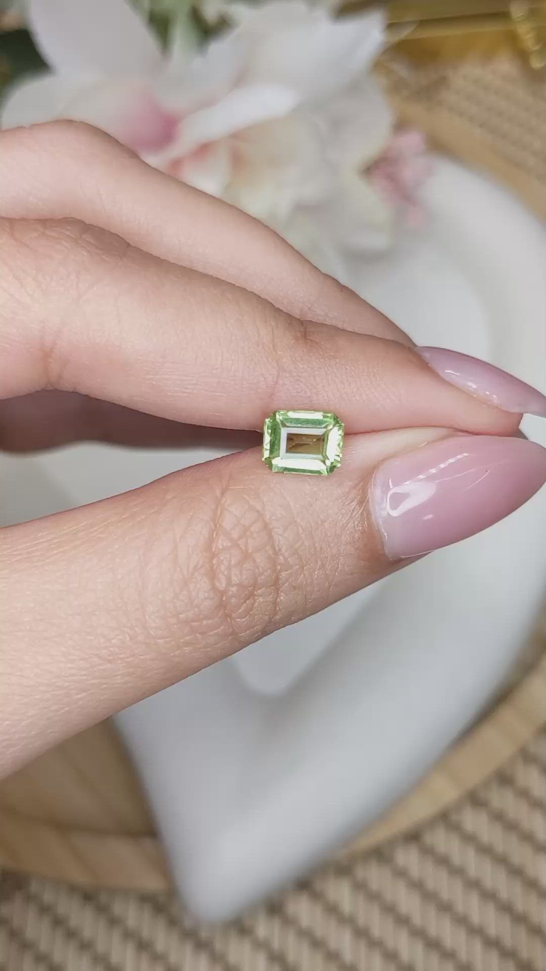 1.16 Ct. Green (Lime Green) Peridot from Pakistan Size Video