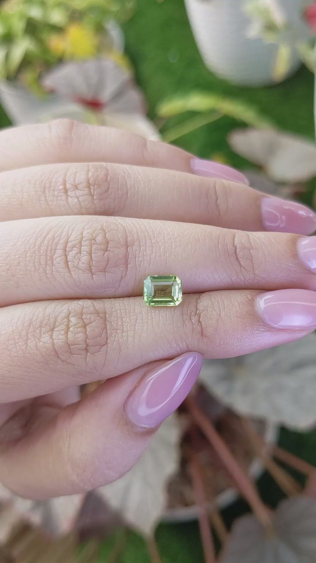 1.16 Ct. Green (Lime Green) Peridot from Pakistan Size Video