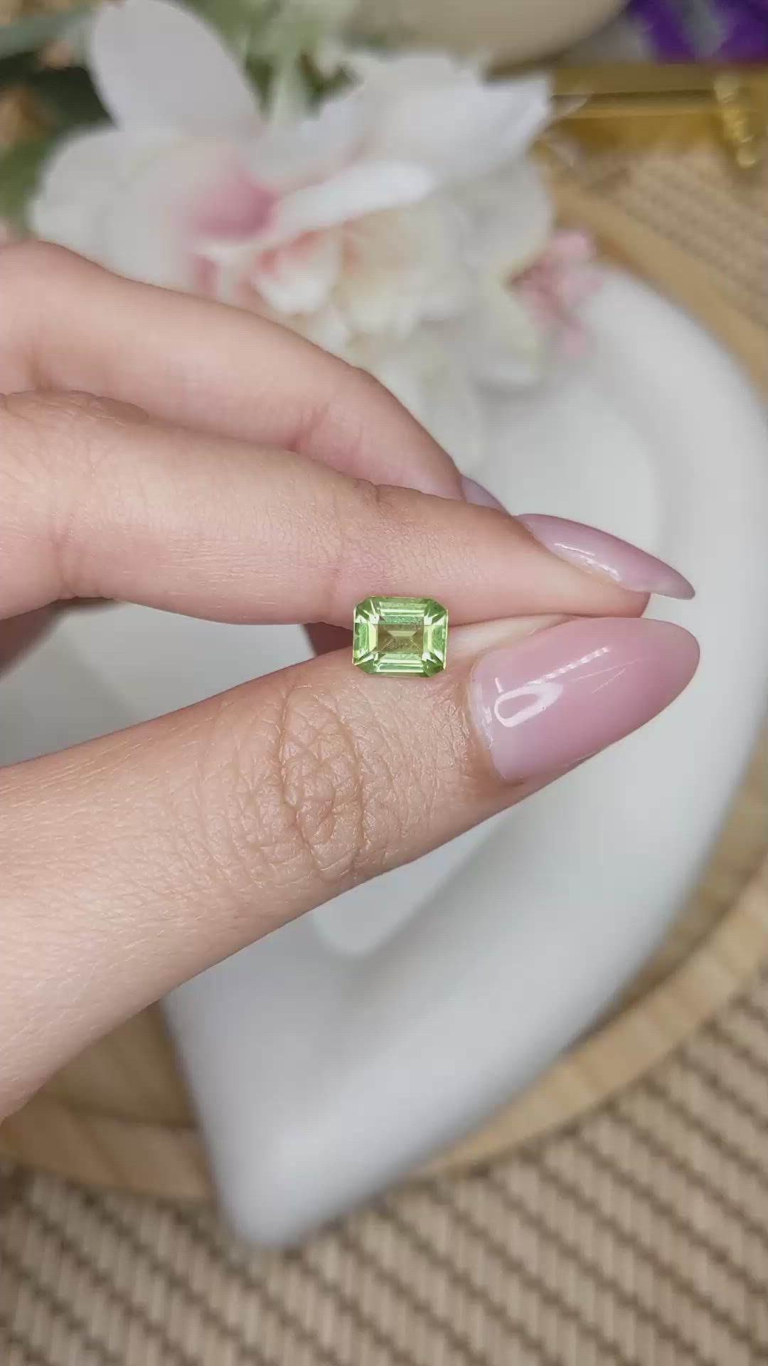 1.25 Ct. Green (Lime Green) Peridot from Pakistan Size Video