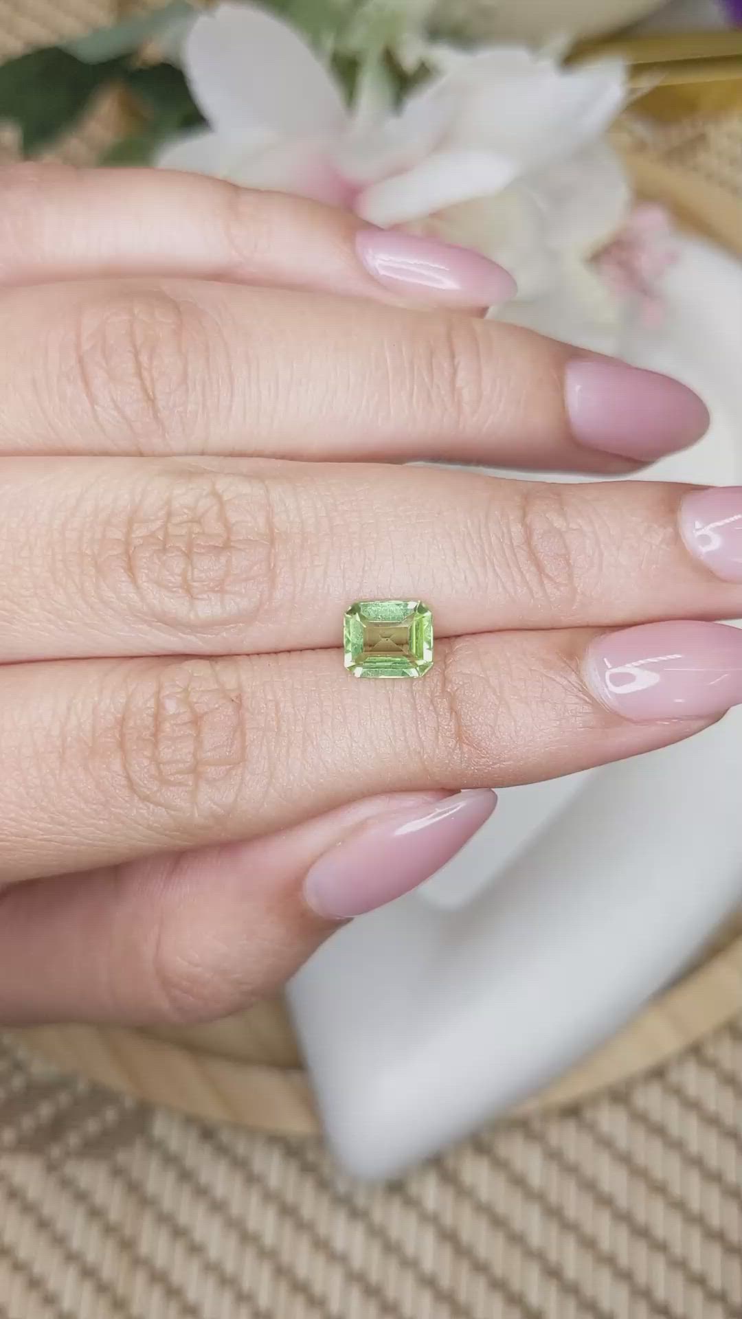 1.18 Ct. Green (Lime Green) Peridot from Pakistan Size Video