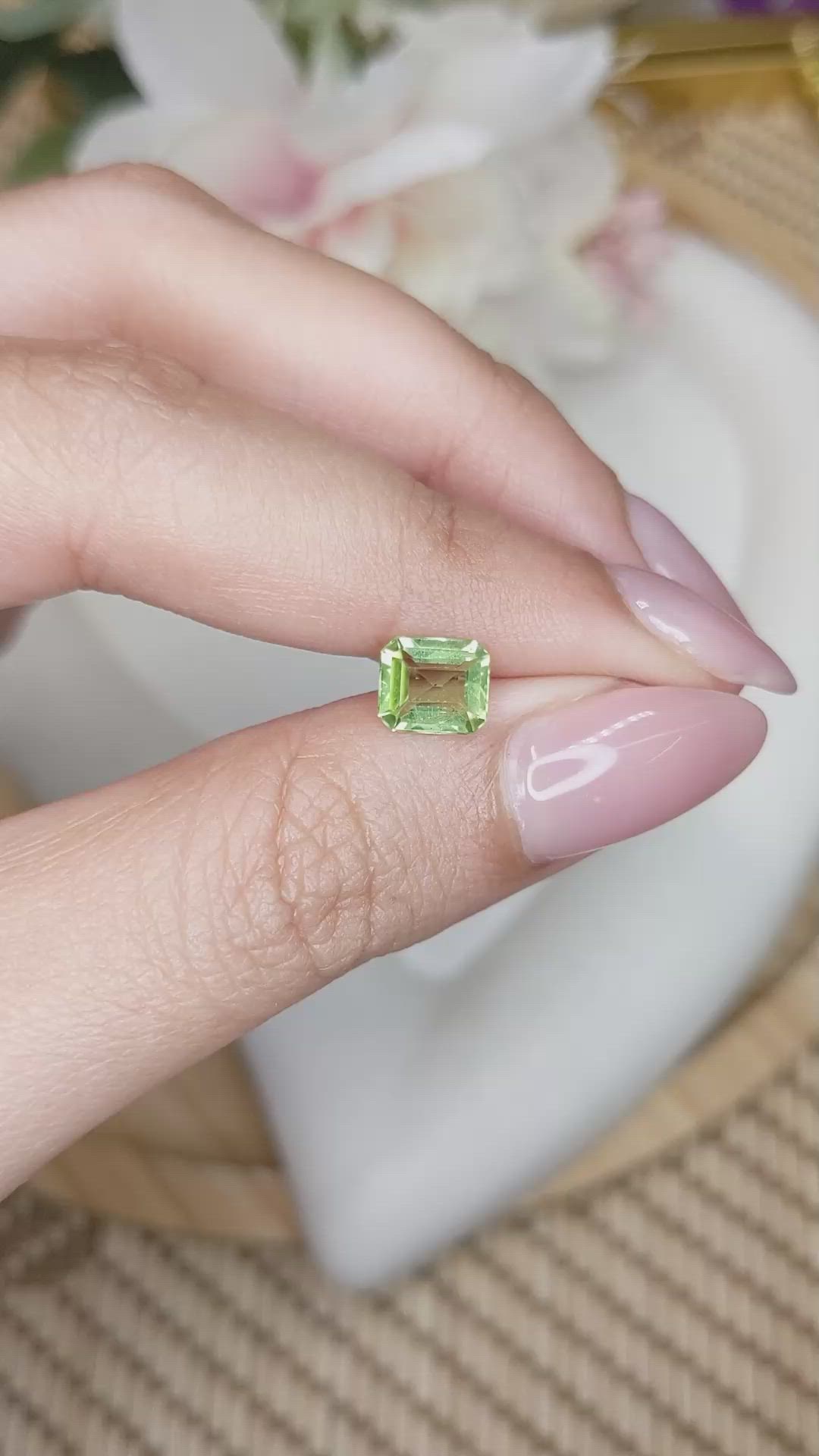 1.18 Ct. Green (Lime Green) Peridot from Pakistan Size Video
