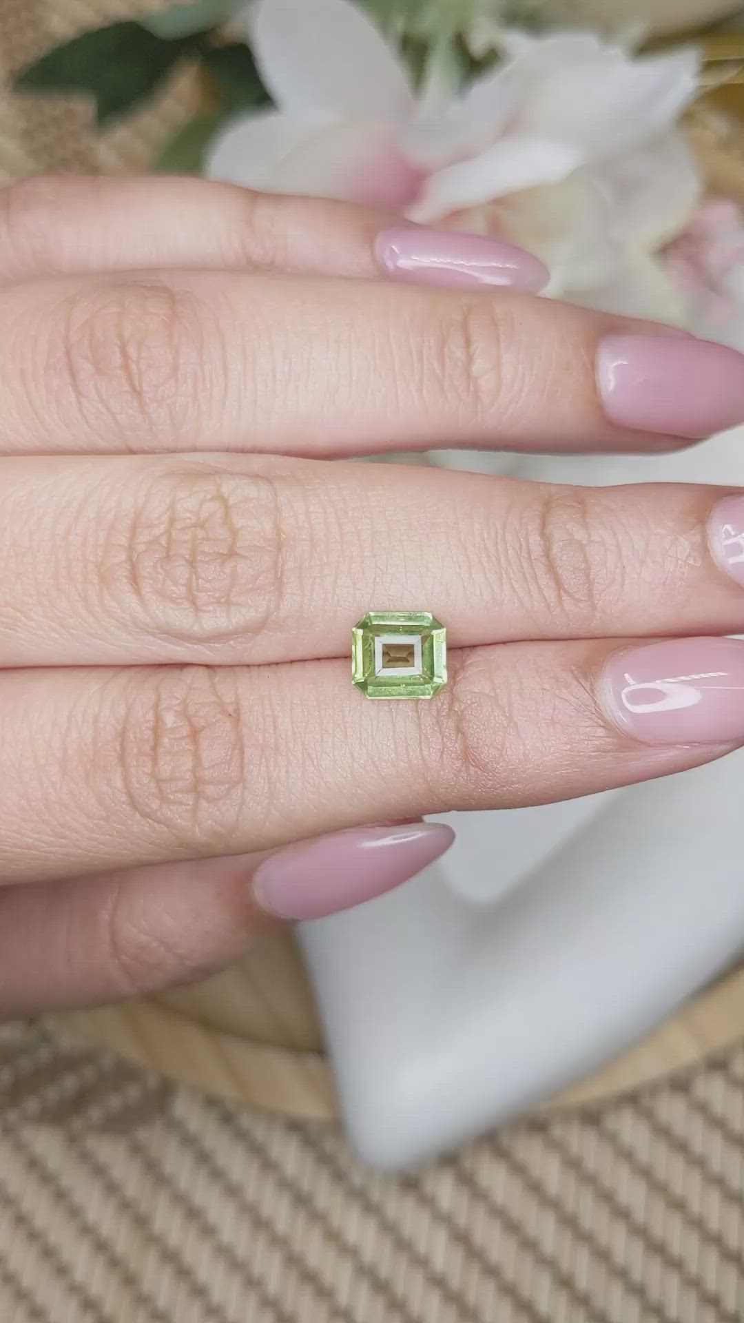 1.27 Ct. Green (Lime Green) Peridot from Pakistan Size Video