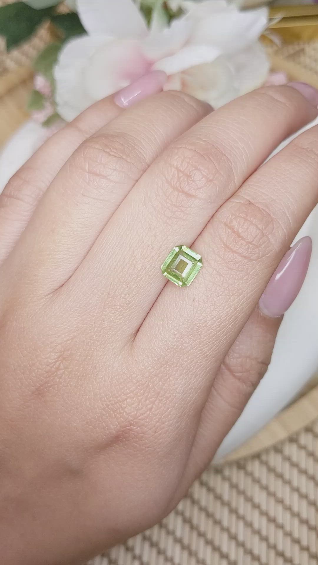 1.27 Ct. Green (Lime Green) Peridot from Pakistan Size Video