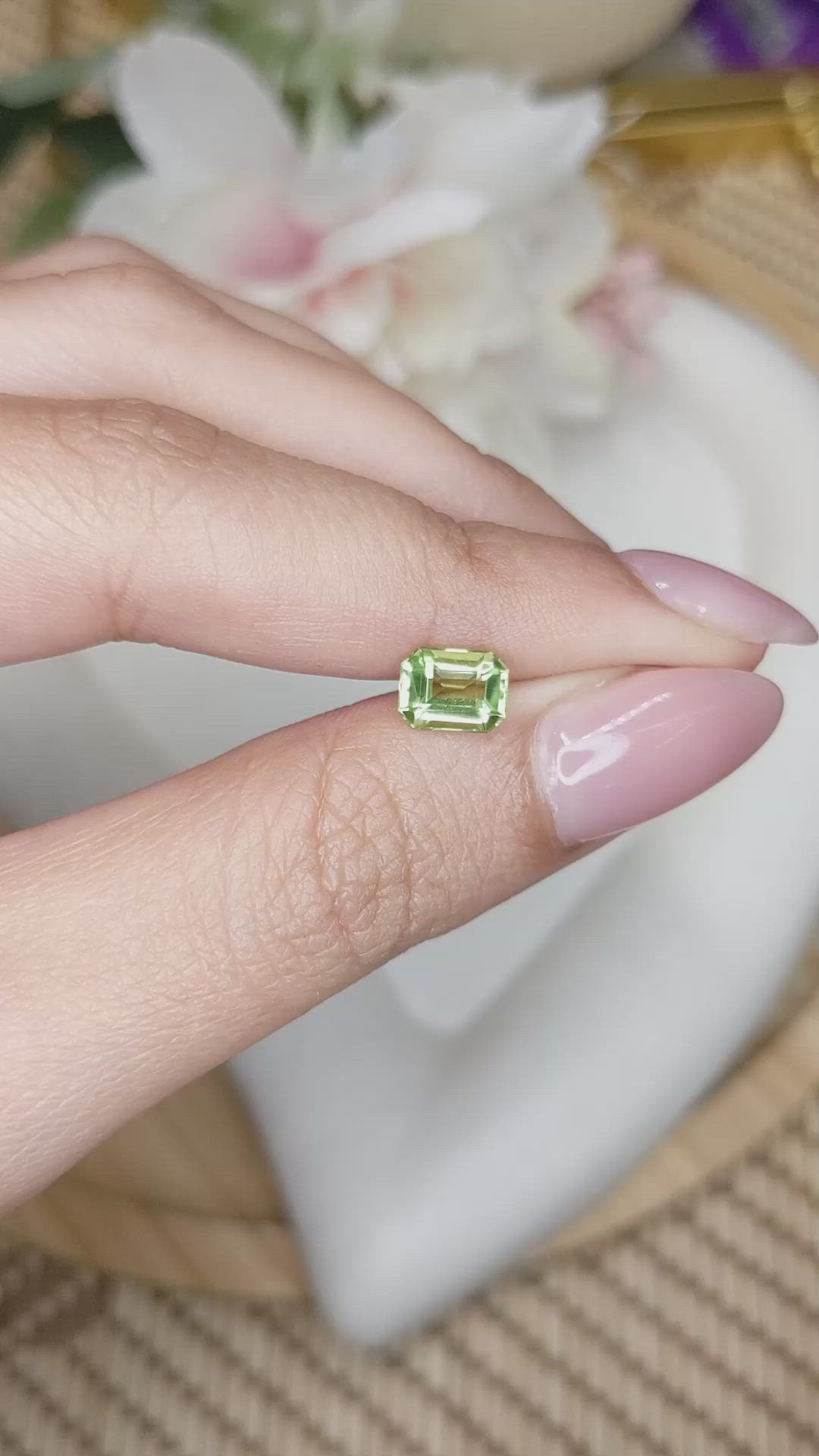 1.10 Ct. Green (Lime Green) Peridot from Pakistan Size Video