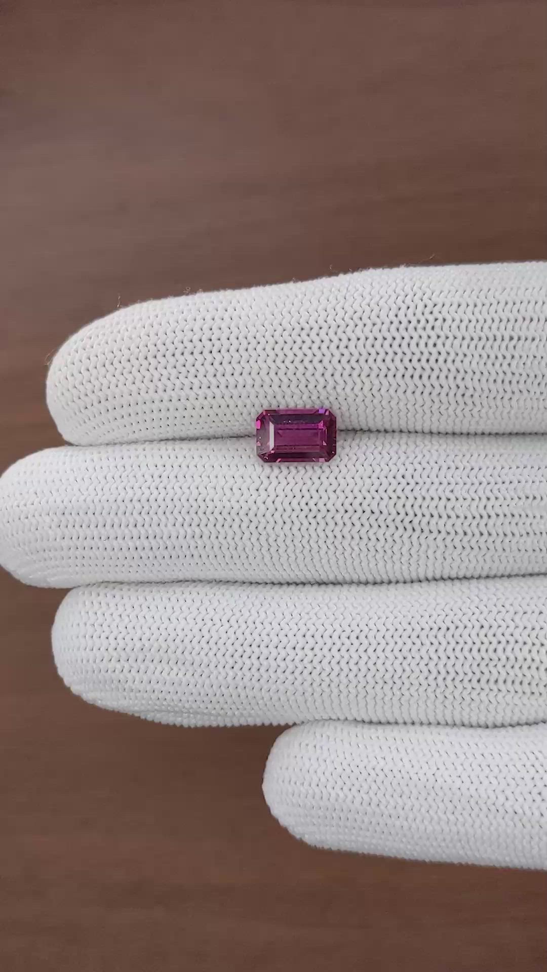 2.37 Ct. Purplish Pink Garnet from Tanzania Size Video