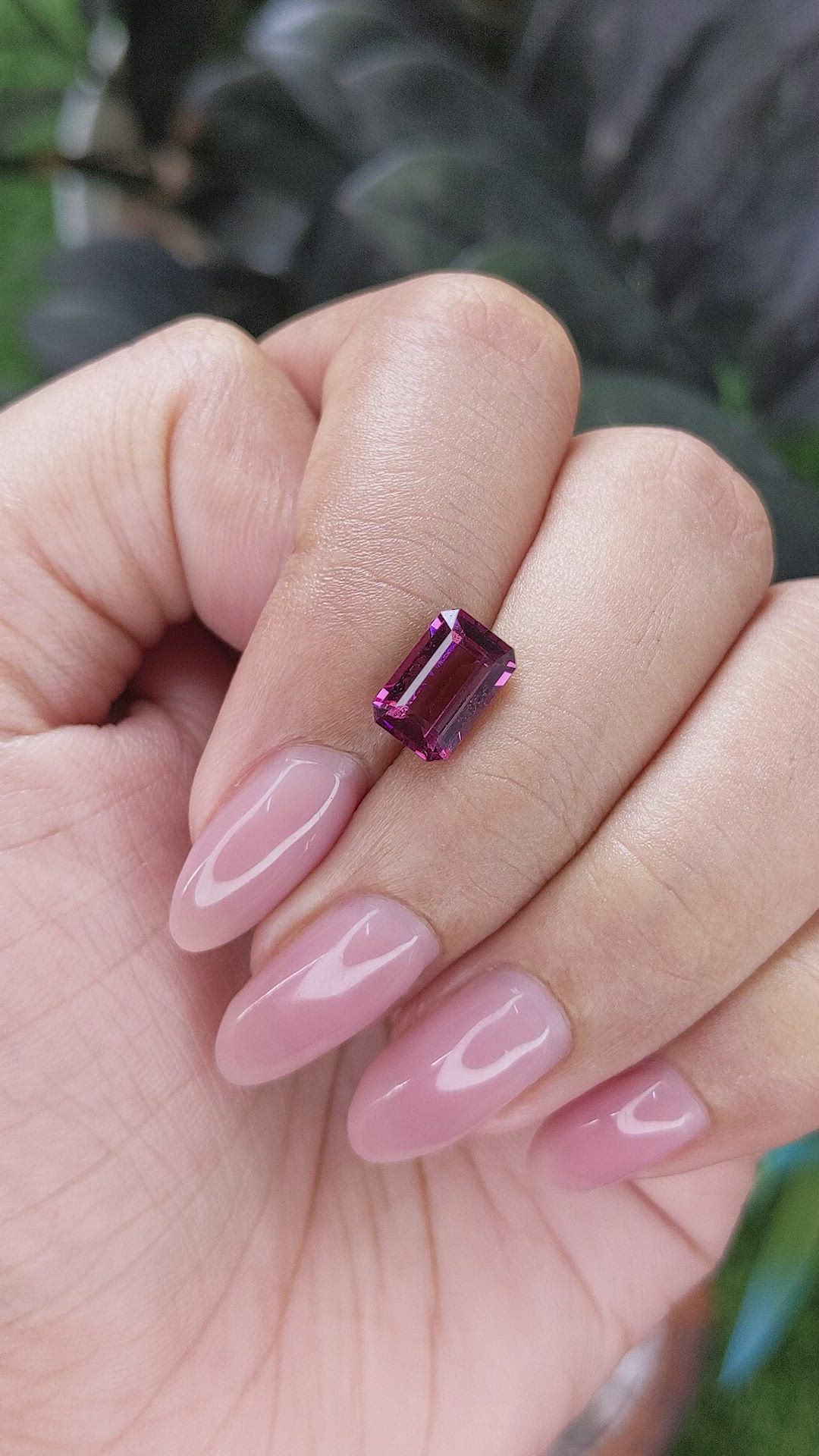2.37 Ct. Purplish Pink Garnet from Tanzania Size Video