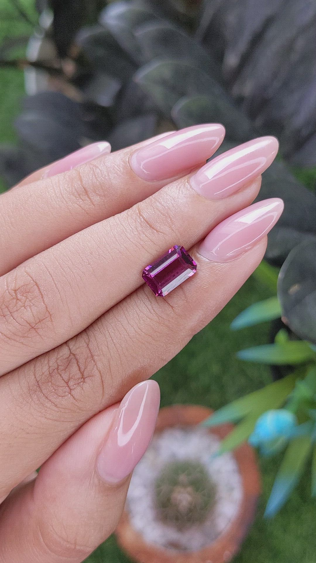 2.37 Ct. Purplish Pink Garnet from Tanzania Size Video