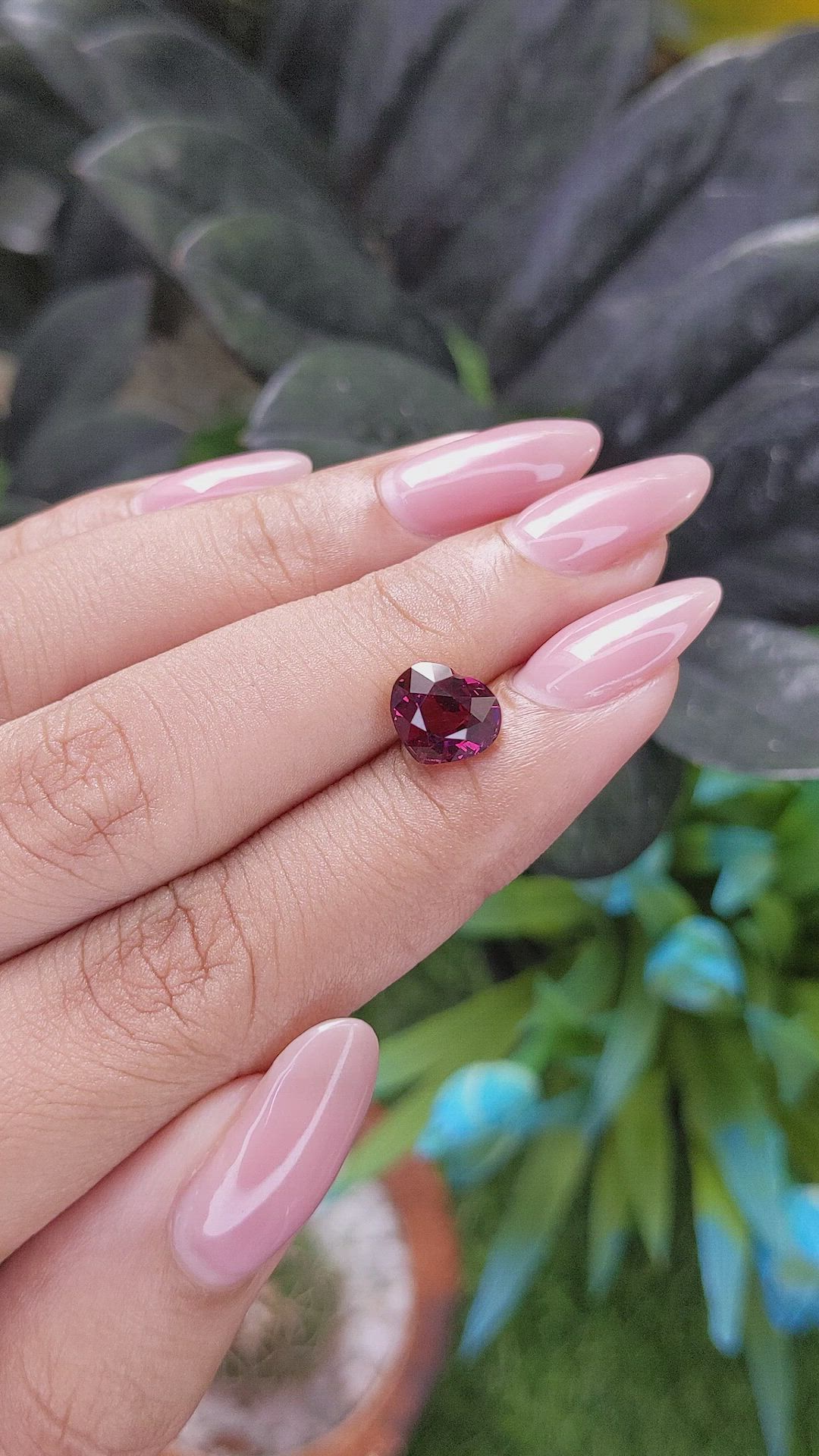 2.47 Ct. Purplish Pink Garnet from Tanzania Size Video