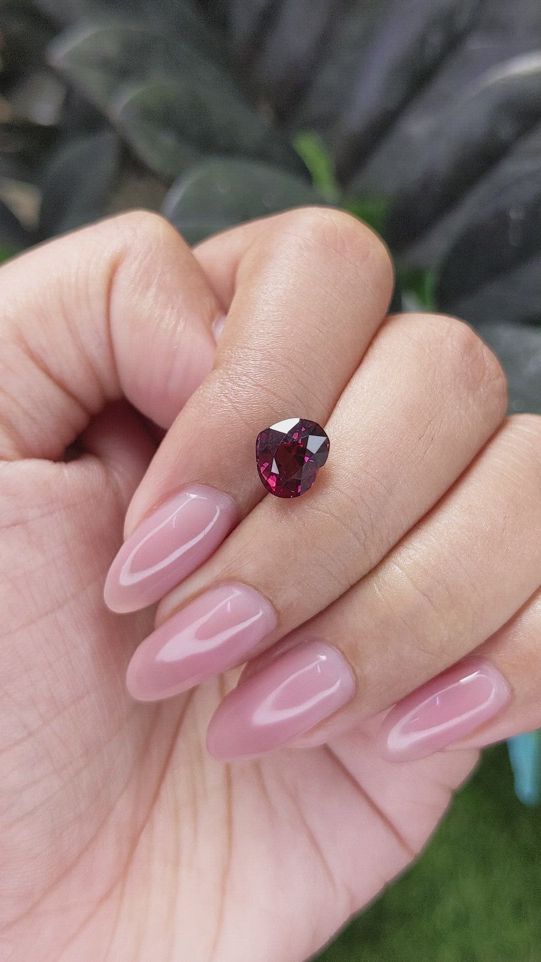 2.47 Ct. Purplish Pink Garnet from Tanzania Size Video