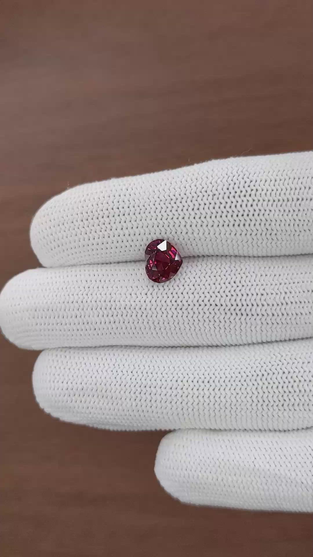 2.47 Ct. Purplish Pink Garnet from Tanzania Size Video