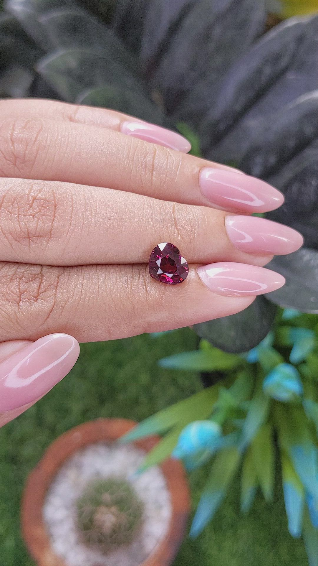 2.47 Ct. Purplish Pink Garnet from Tanzania Size Video