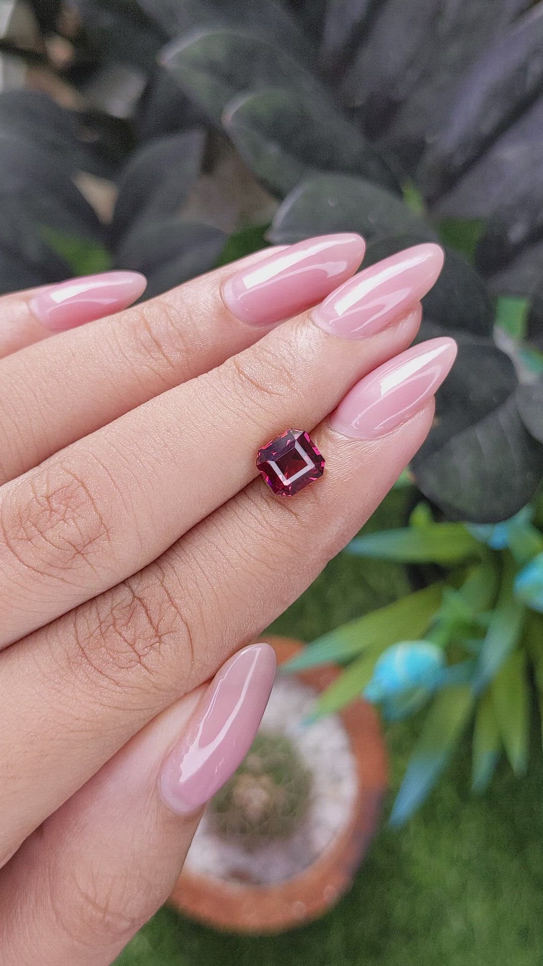 1.87 Ct. Reddish Pink Garnet from Tanzania Size Video