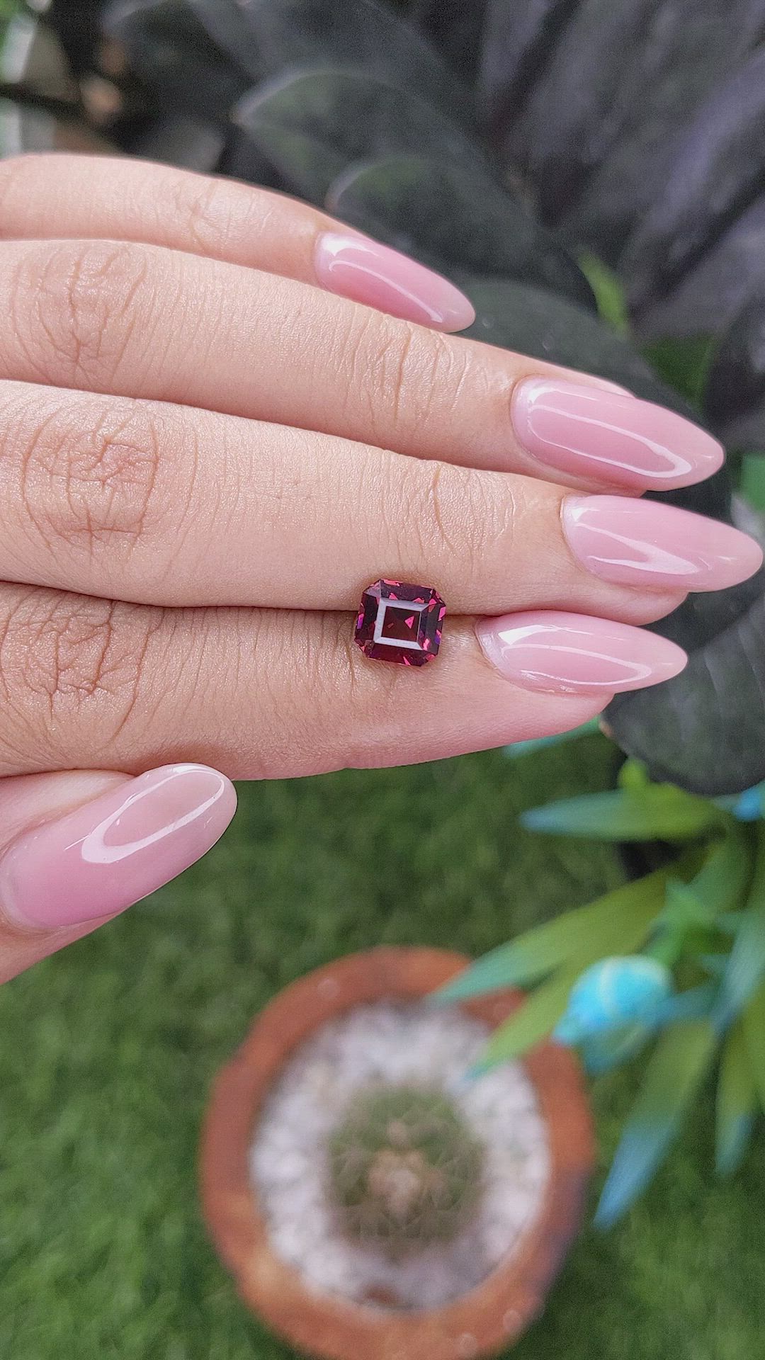 1.87 Ct. Reddish Pink Garnet from Tanzania Size Video