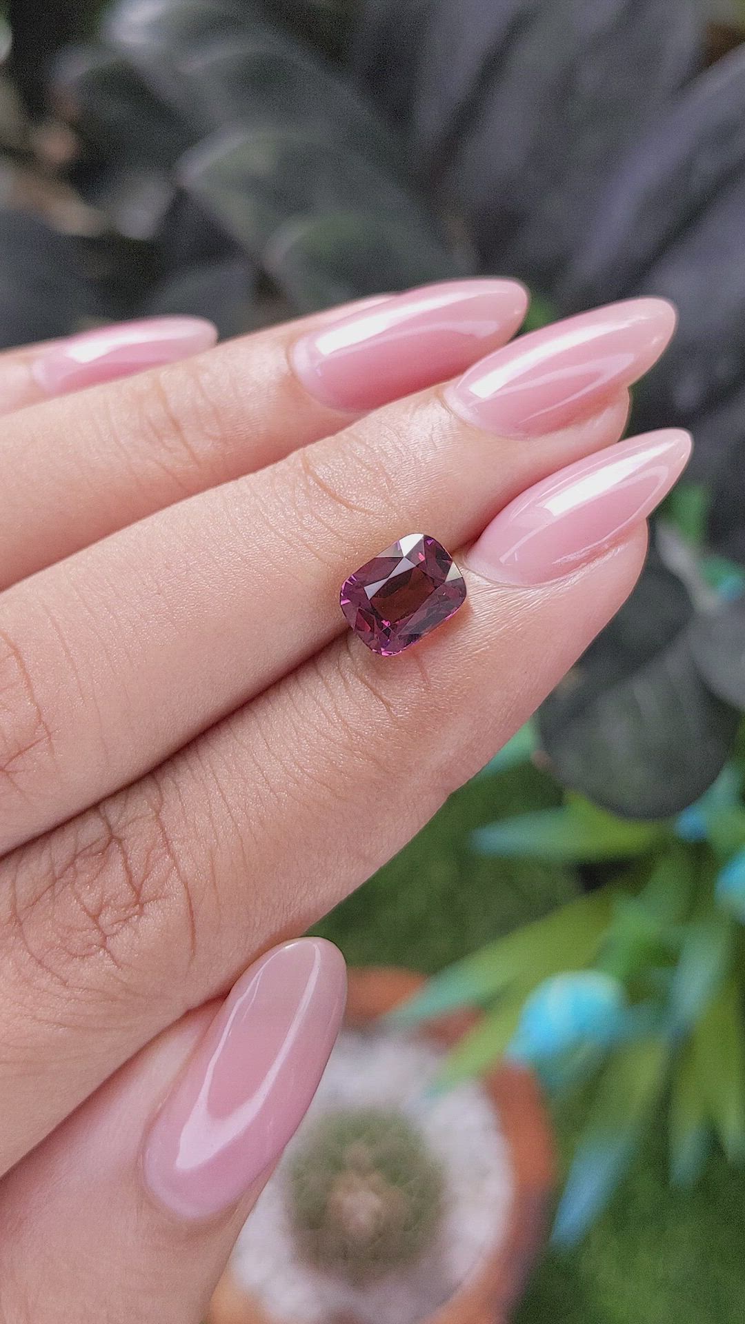 2.54 Ct. Purplish Pink Garnet from Tanzania Size Video