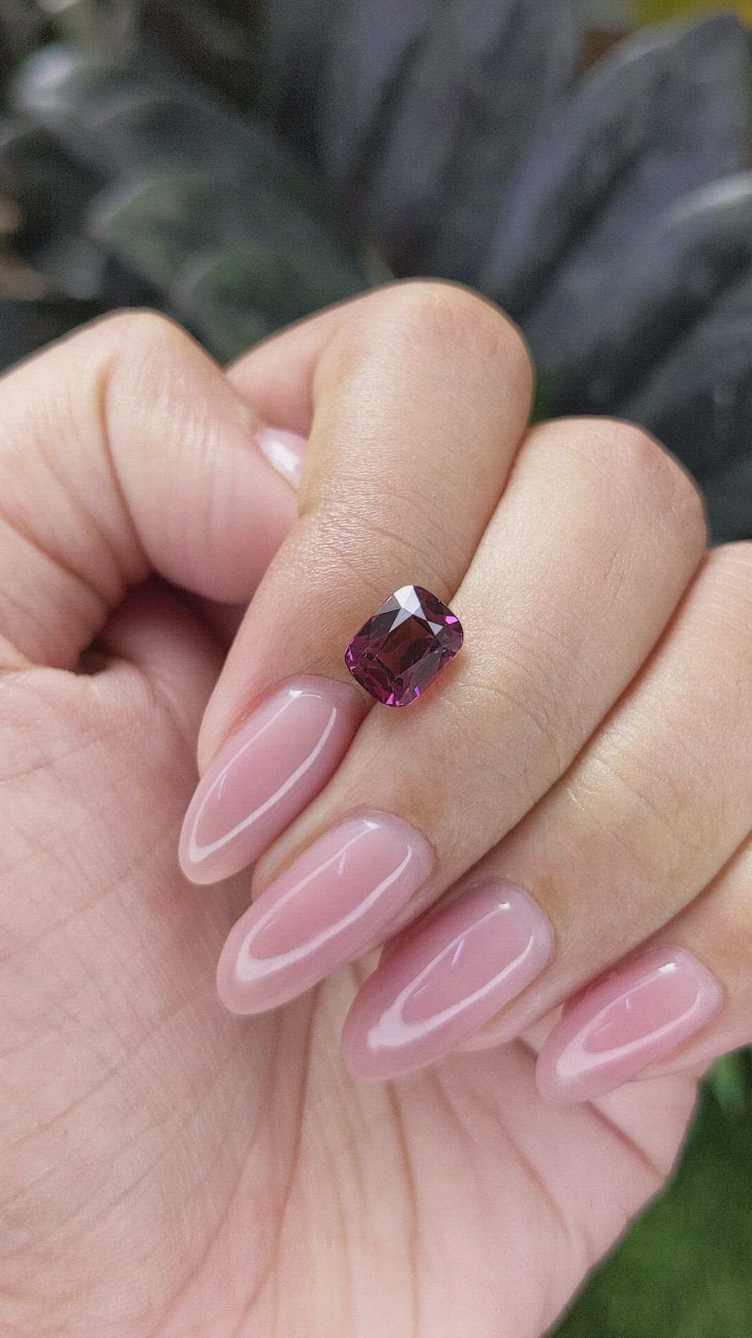 2.54 Ct. Purplish Pink Garnet from Tanzania Size Video