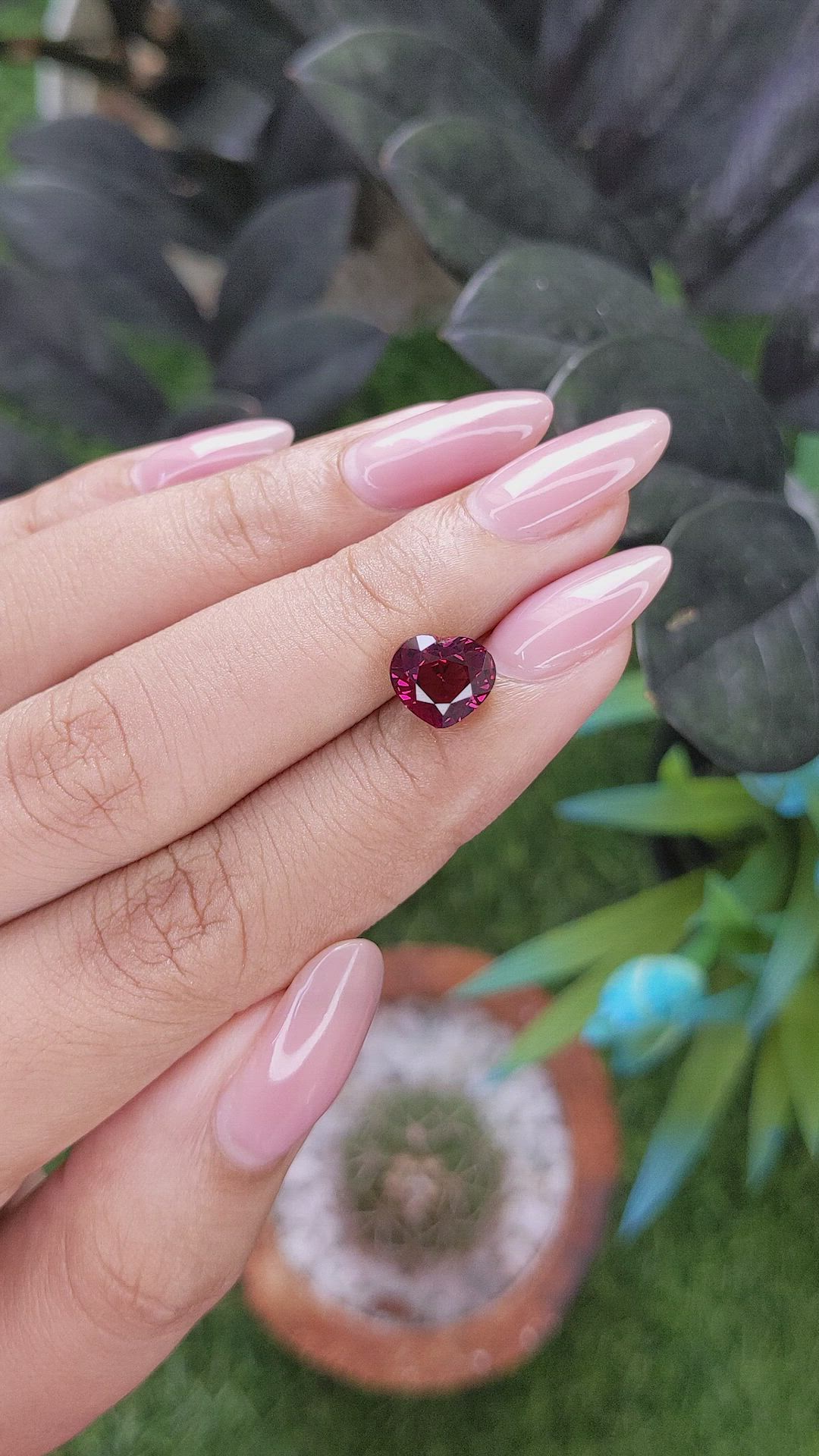 2.73 Ct. Reddish Pink Garnet from Tanzania Size Video
