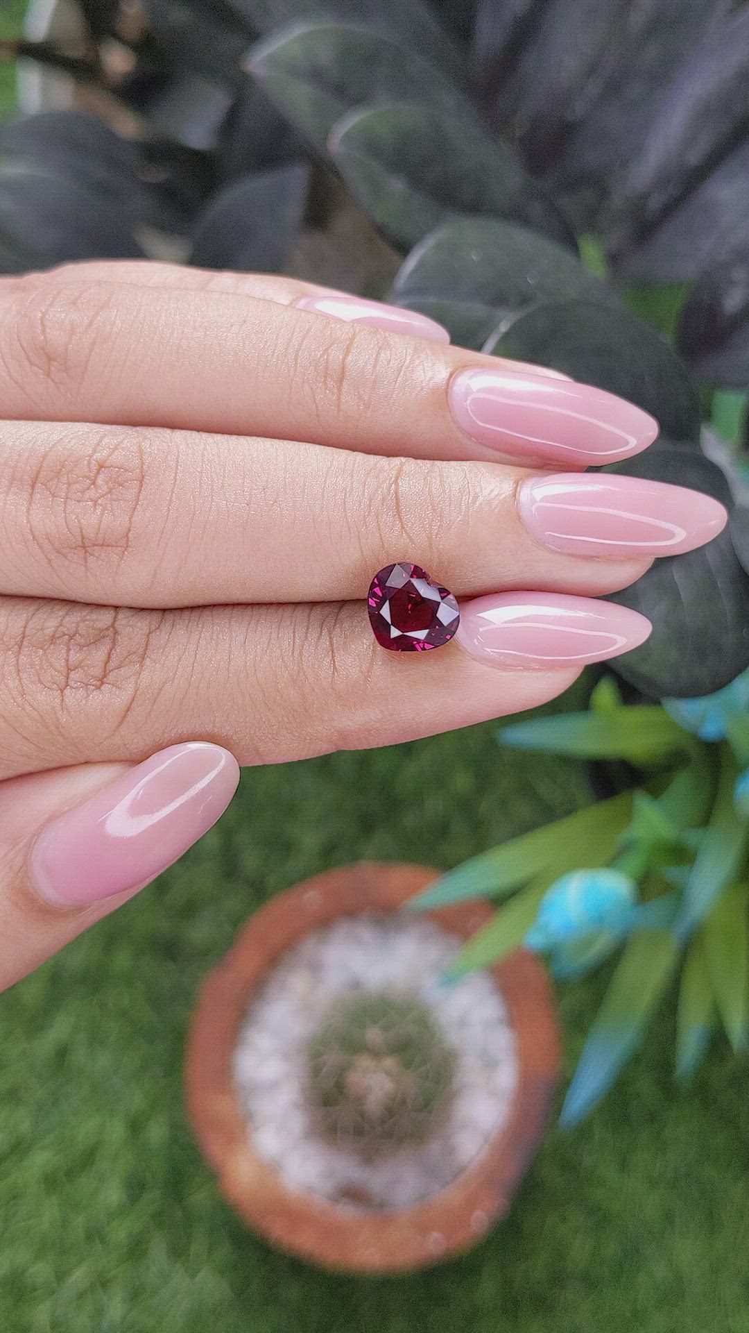 2.73 Ct. Reddish Pink Garnet from Tanzania Size Video