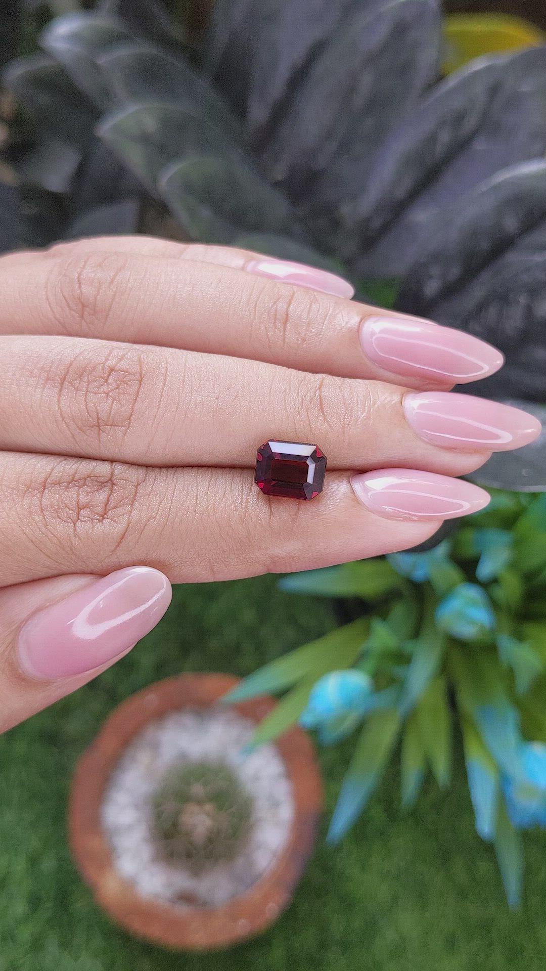 3.38 Ct. Red Garnet from Tanzania Size Video