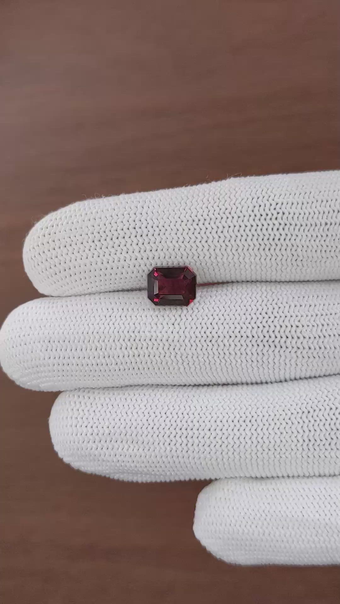3.38 Ct. Red Garnet from Tanzania Size Video
