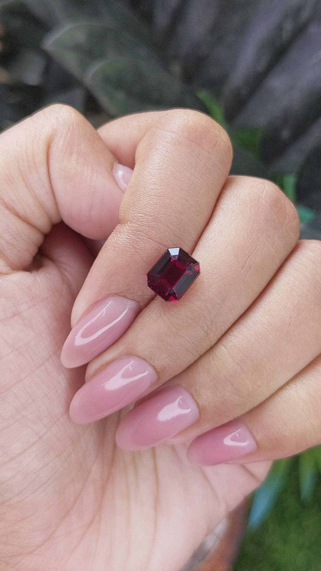 3.38 Ct. Red Garnet from Tanzania Size Video