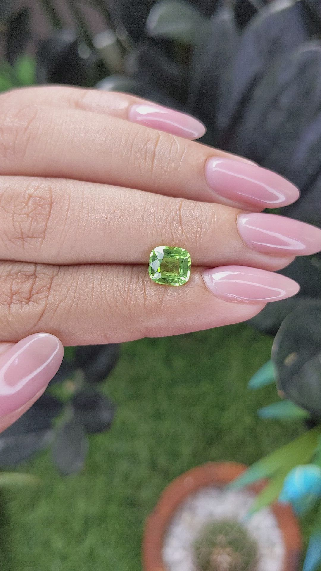 1.59 Ct. Green (Lime Green) Peridot from Tanzania Size Video