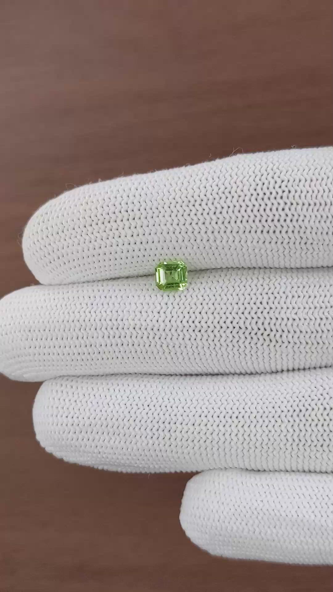 0.65 Ct. Green (Lime Green) Peridot from Tanzania Size Video