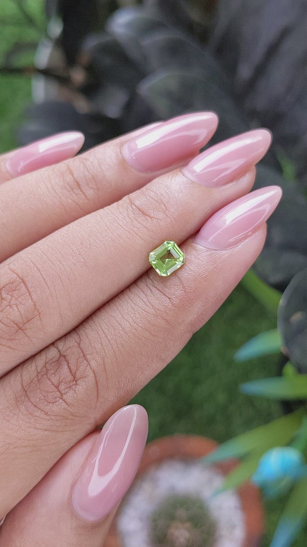 0.65 Ct. Green (Lime Green) Peridot from Tanzania Size Video