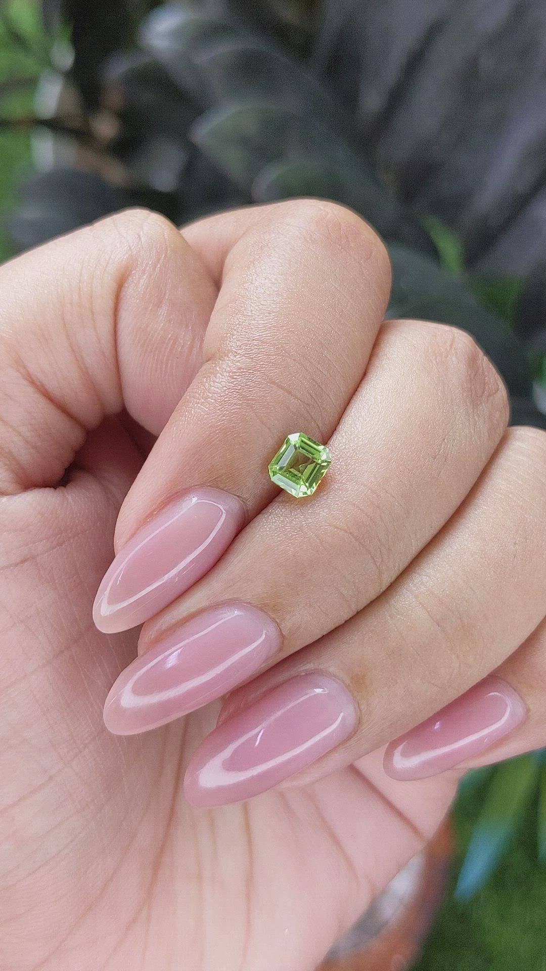 0.65 Ct. Green (Lime Green) Peridot from Tanzania Size Video