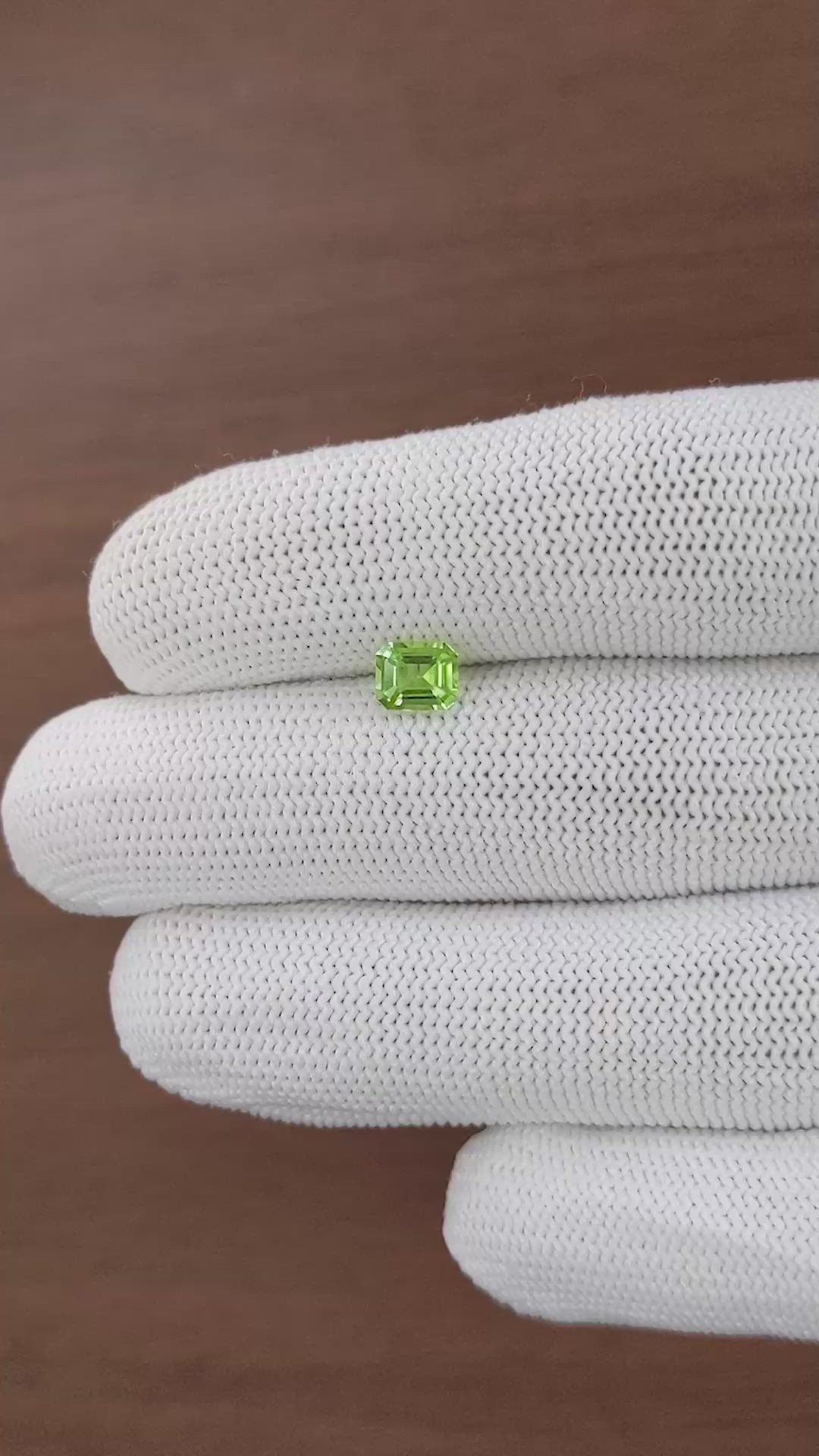 0.85 Ct. Green (Lime Green) Peridot from Tanzania Size Video