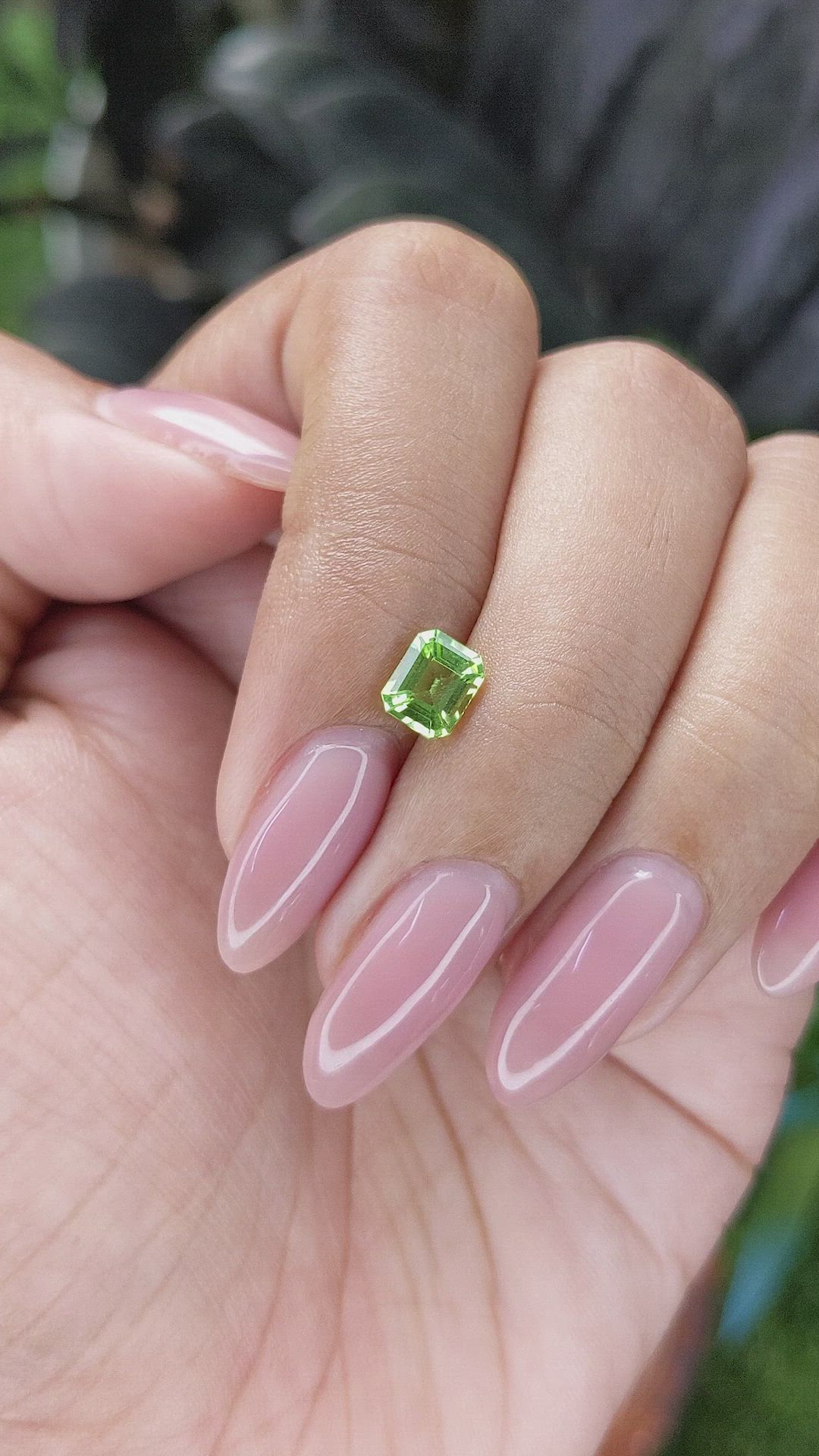 0.85 Ct. Green (Lime Green) Peridot from Tanzania Size Video