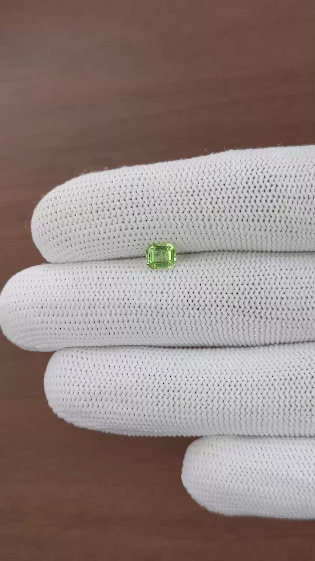 0.59 Ct. Green (Lime Green) Peridot from Tanzania Size Video