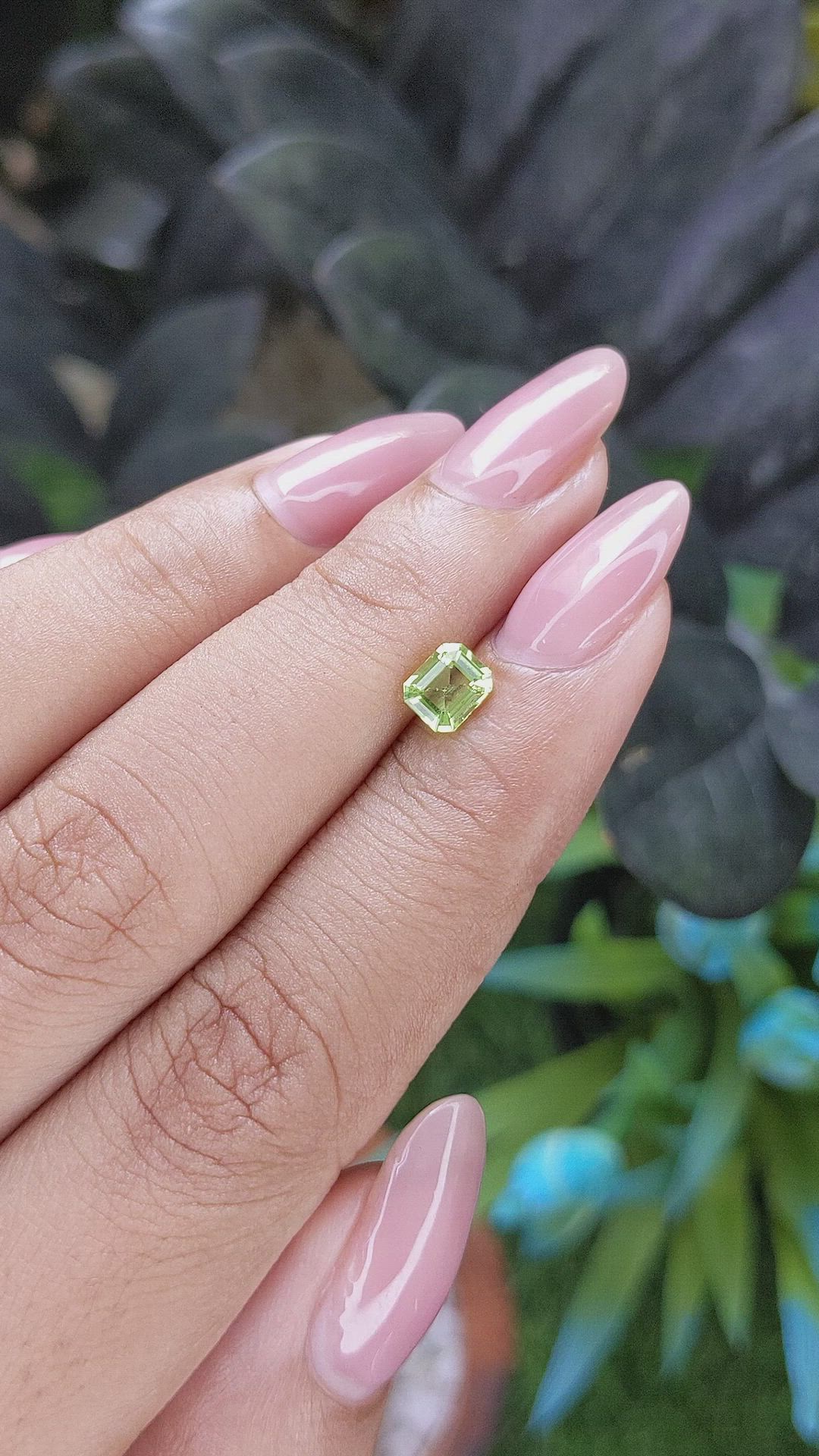 0.59 Ct. Green (Lime Green) Peridot from Tanzania Size Video